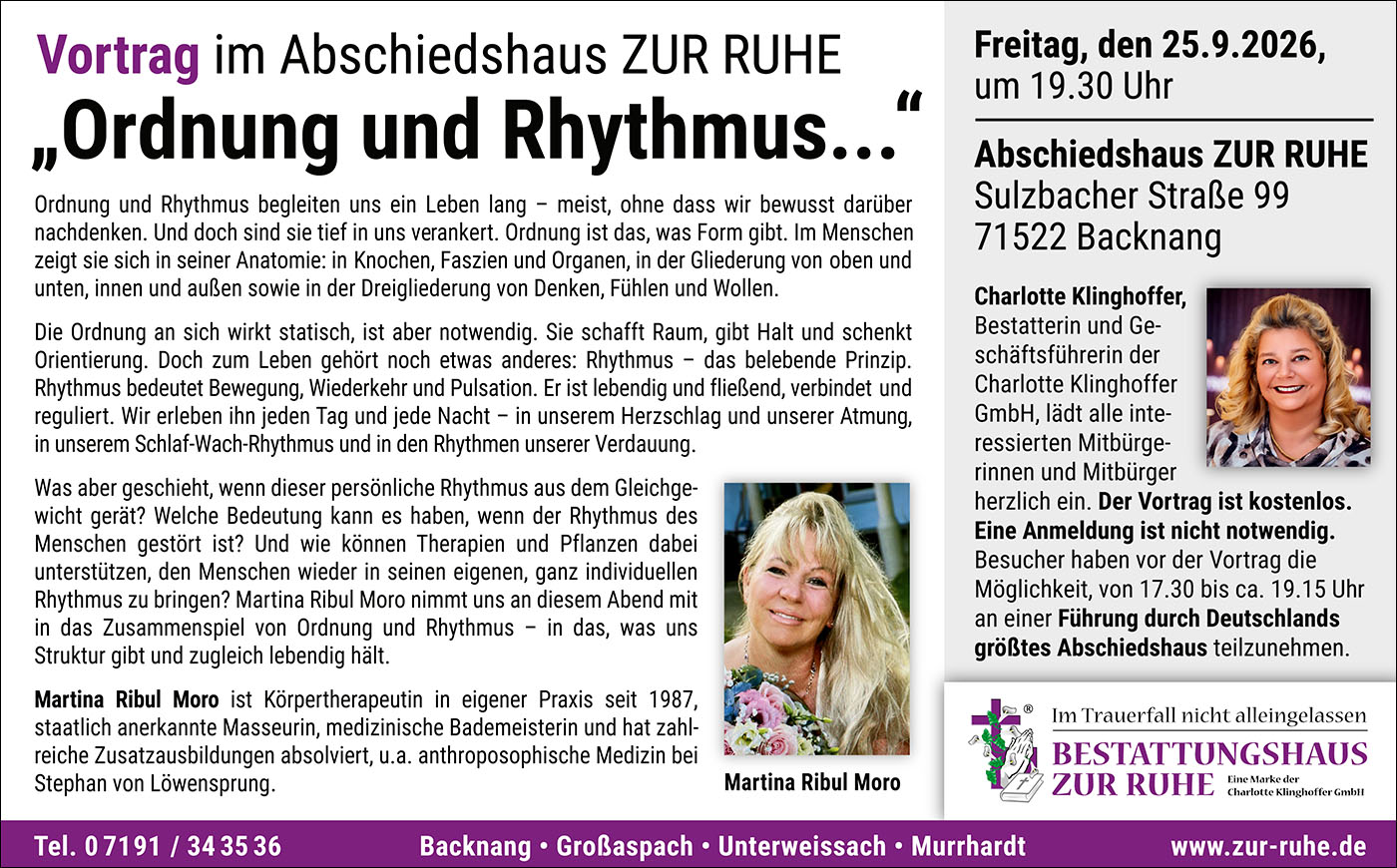 Abschiedshaus zur Ruhe