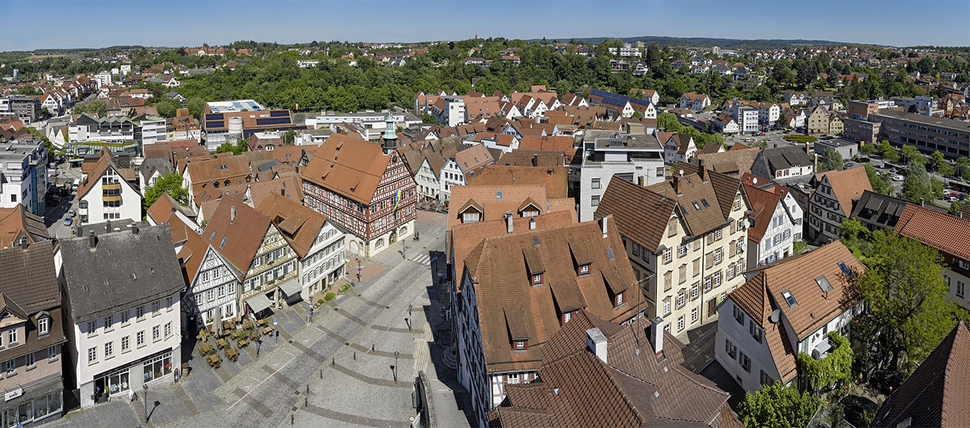 Marktstraße und Rathaus Backnang