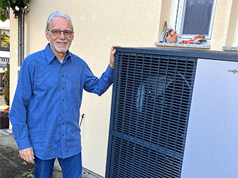 Vom Außengerät der Wärmepumpe ist fast nichts zu hören