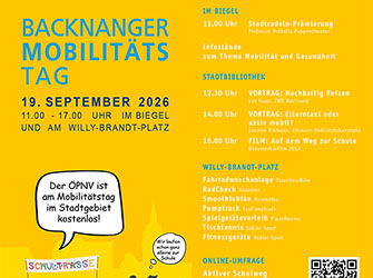 Informationsflyer Mobilitätstag in Backnang „Mobilität und Gesundheit“ | © Stadtverwaltung Backnang