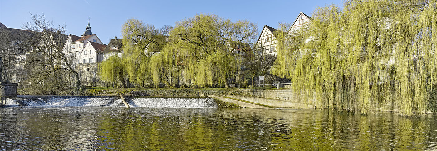 Backnang Murrwehr beim den Bleichwiesen